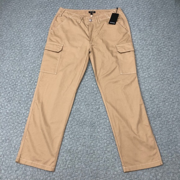 True Religion Pants Mens 36X32 Tan Travertine Cargo Military Tactical Basic NEW - Picture 1 of 10